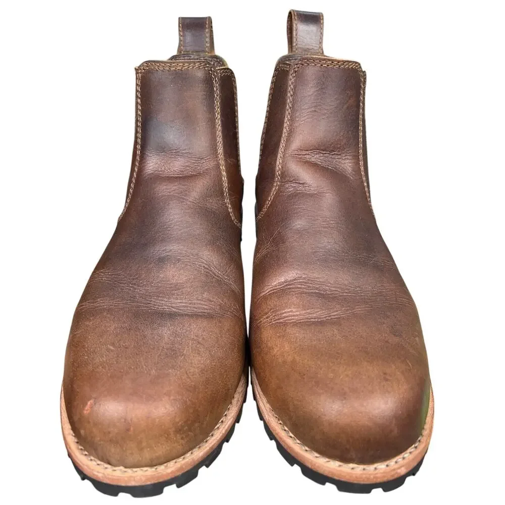 Craft & Glory Men’s Explorer Brown Leather Hiking Chelsea Boots Size US 10 EE